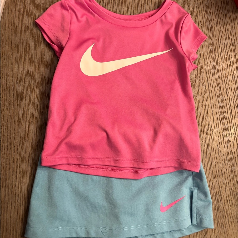 Nike Kids Pink and Light Blue skort